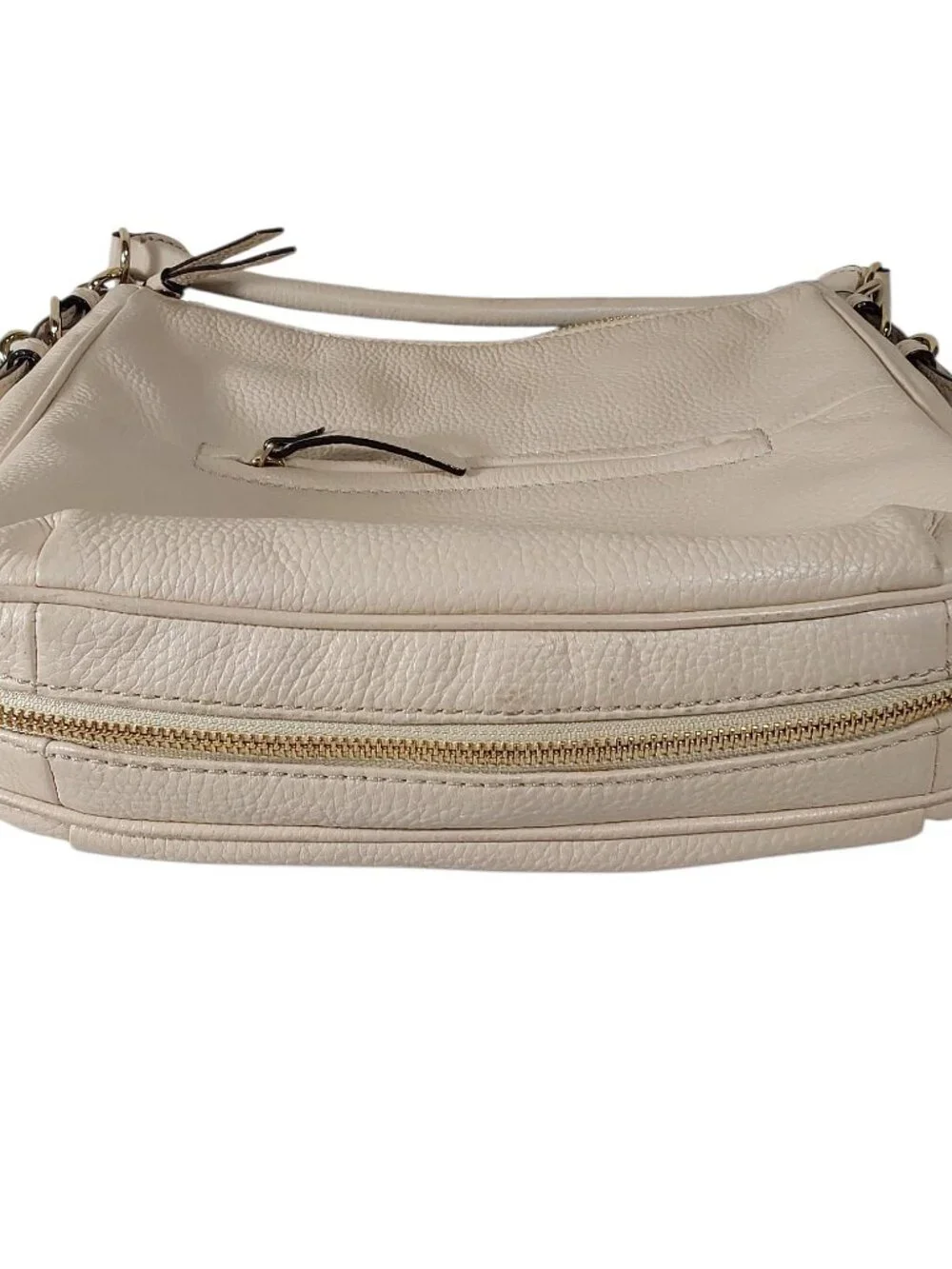 Kate Spade Cobble Hill Small Ella Hobo Bag Crossbody Strap Cream Pebbled Leather